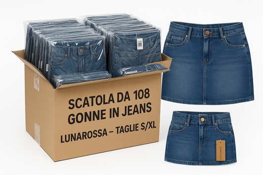 Scatola da 108 Gonne in Jeans Lunarossa – Taglie S/XL